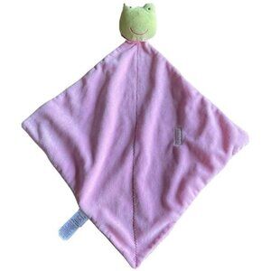 Carter’s Precious First Pink Lovey Frog Security Blanket Adorable Rattle
